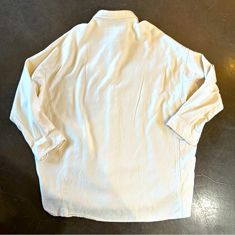 NWT - Frank & Eileen McCloghlin Cotton Flannel Shirt Jacket - Cream - XS / S - Picture 11 of 14